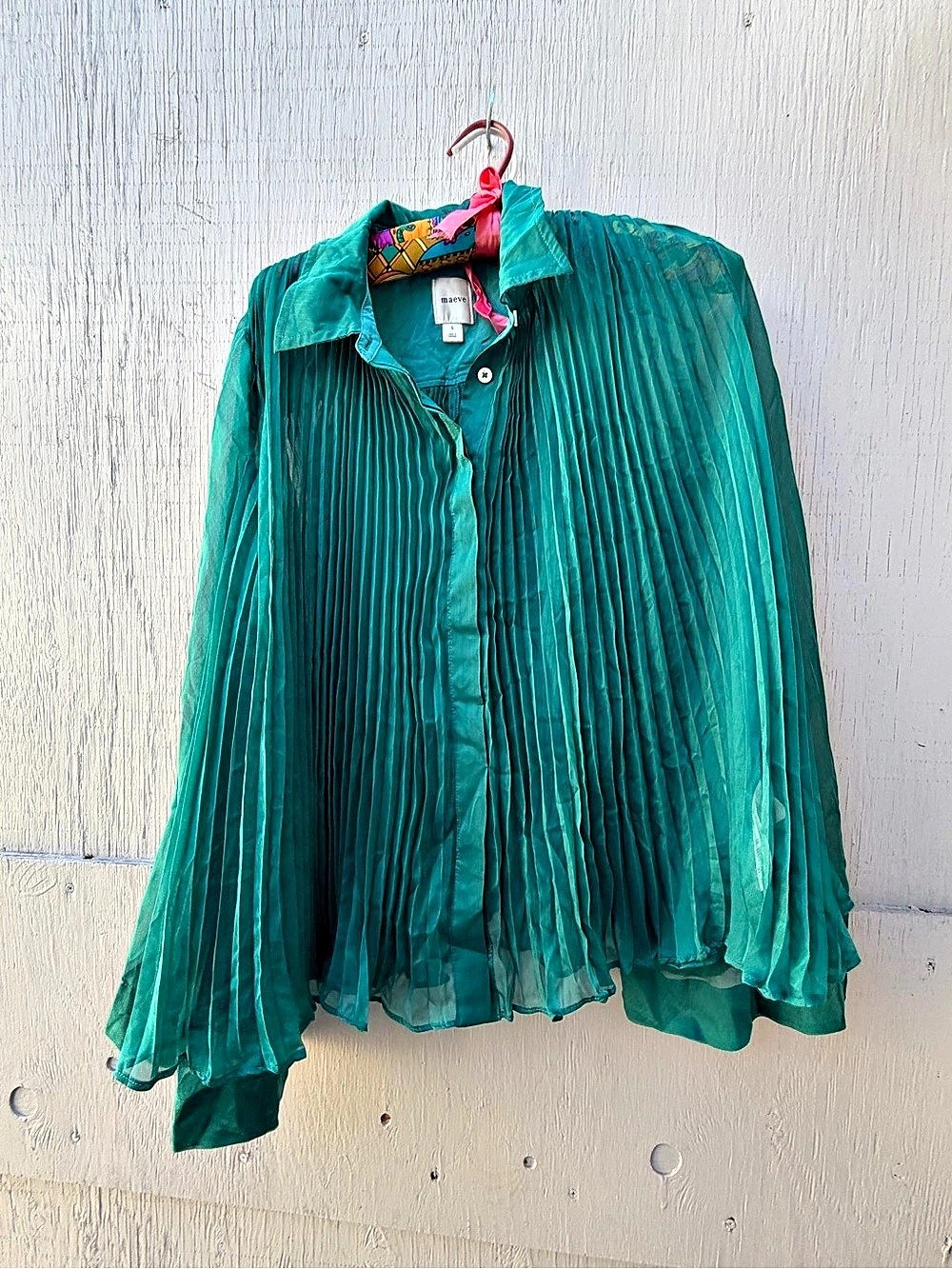 Quieter Devenings Pleated Blouse in Green